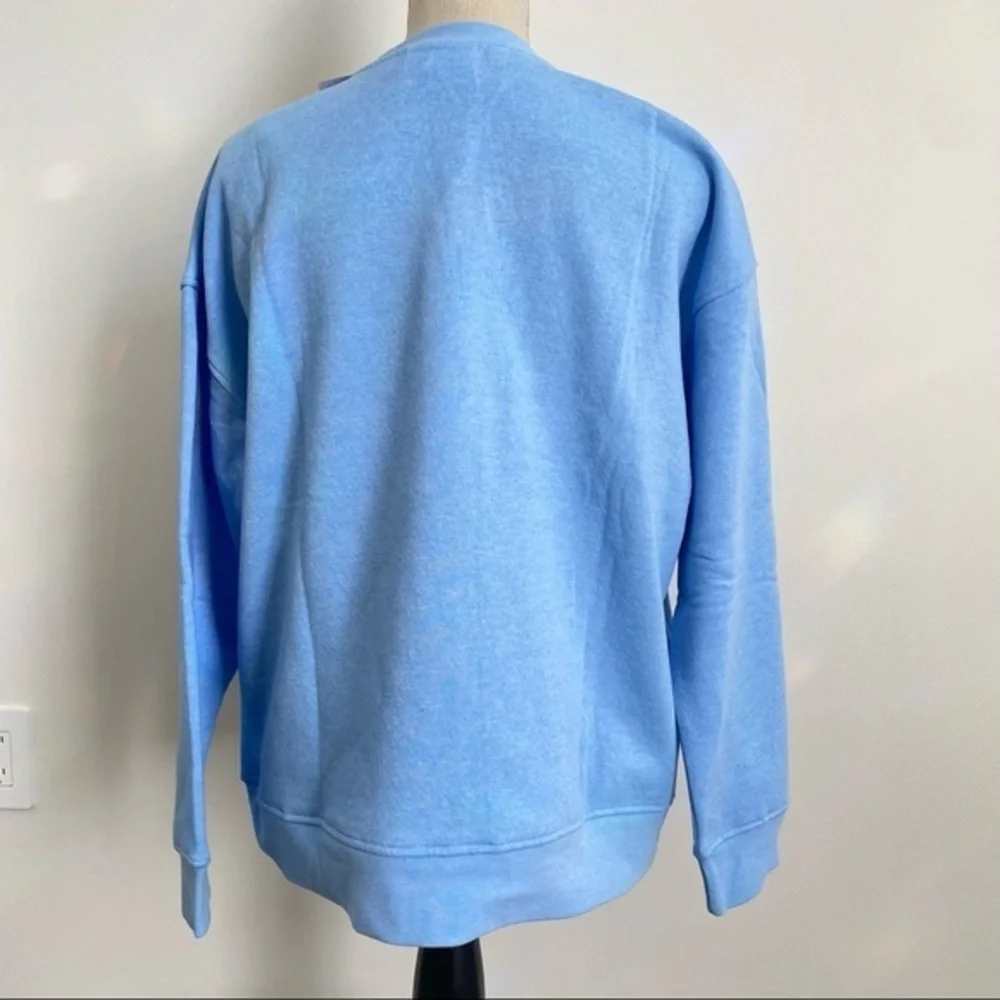 Disney Mickey Mouse Print Soft Sweatshirt Crewneck Sweater Top Sky Blue - Picture 5 of 9